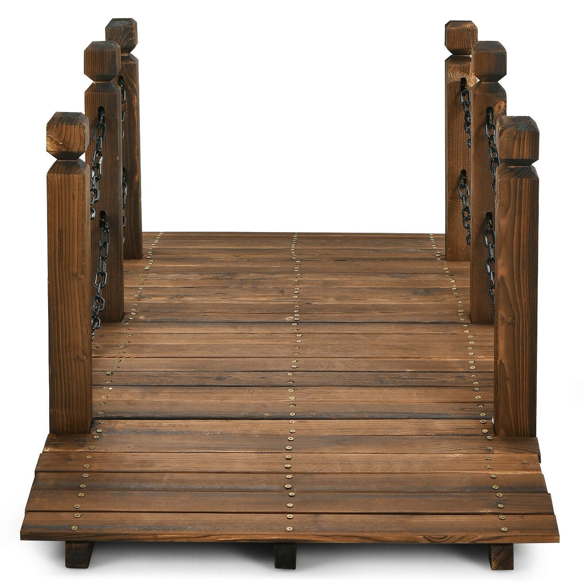 Lucktree 5 ft Wooden Garden Bridge
