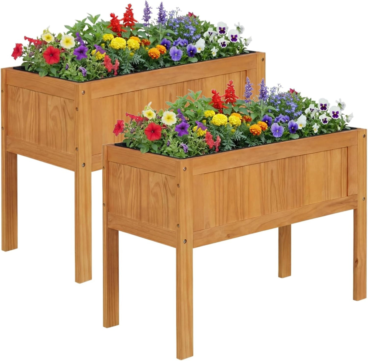 Lucktree Solid Wooden Raised Garden Bed w/Legs (35”Lx 16”Wx24”H)