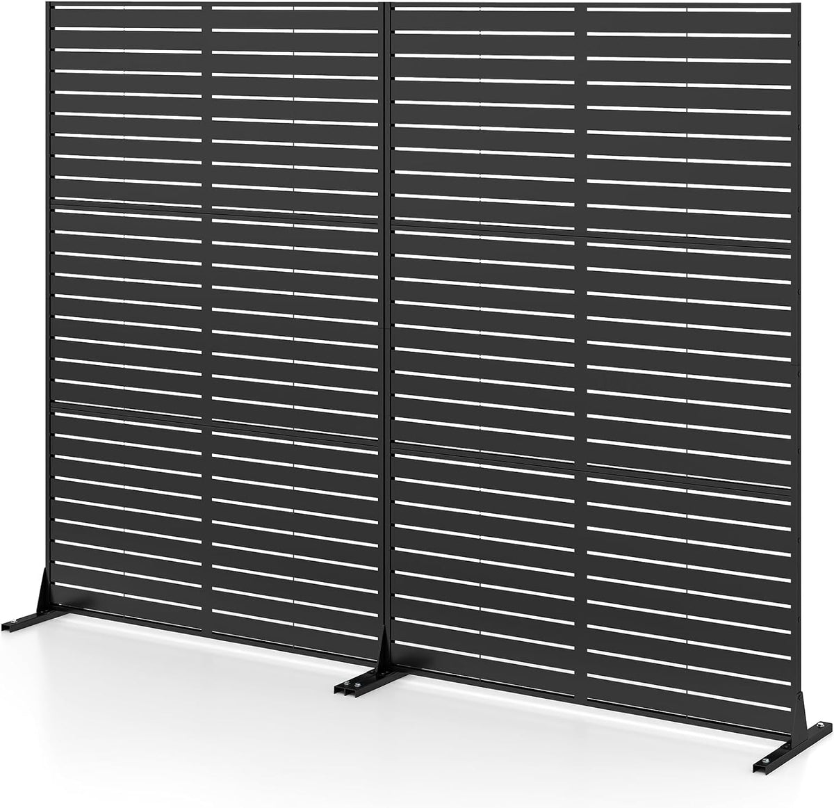 Lucktree 72''H x 48''W Freestanding Metal Privacy Screen with Stable Legs