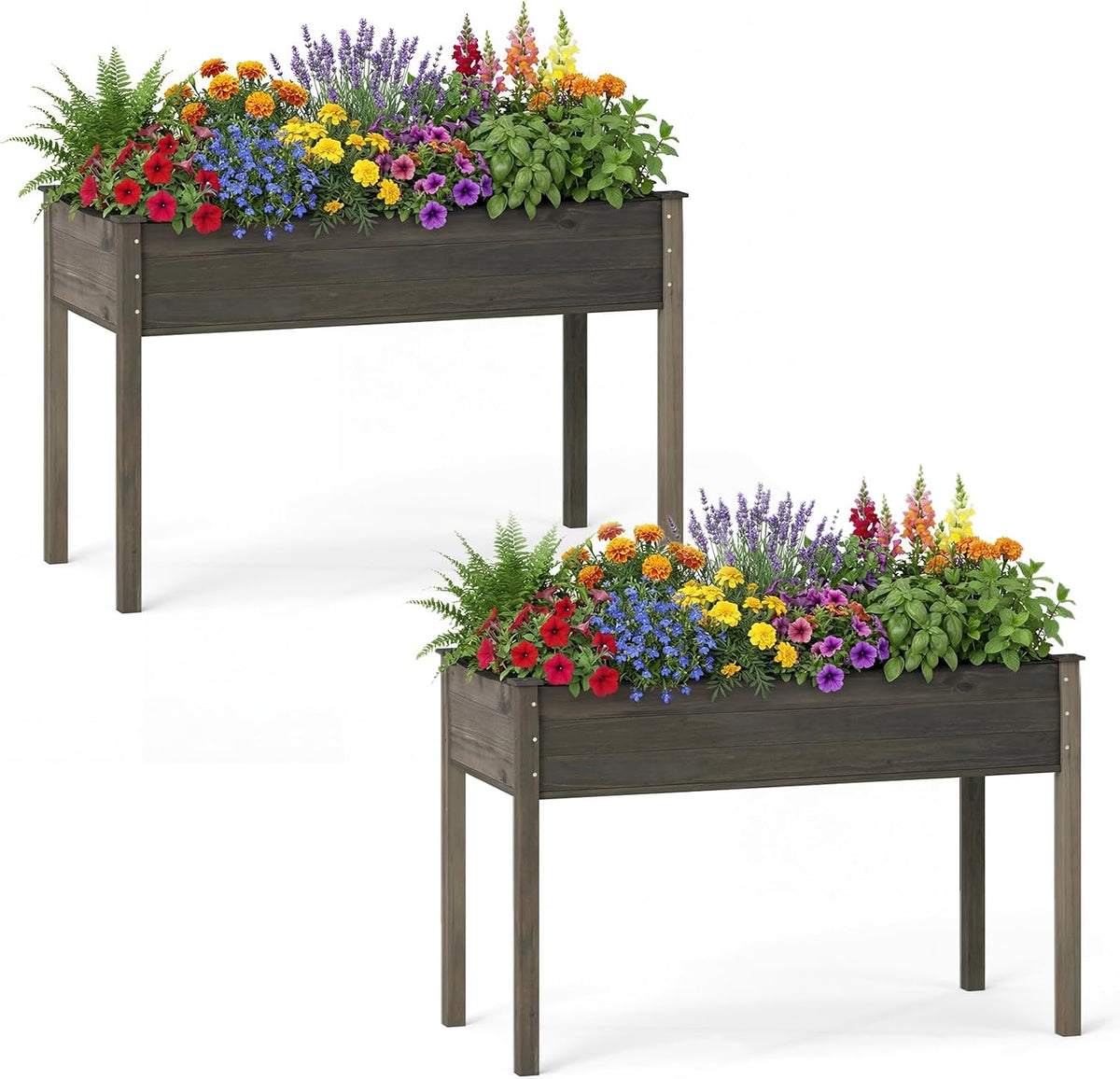 Lucktree Solid Pine Wood Planter Box w/Legs