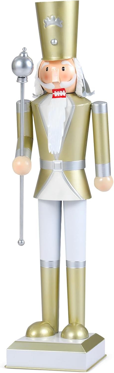 Lucktree 32.5 Inch Christmas Nutcracker with High Hat and Beautiful Scepter