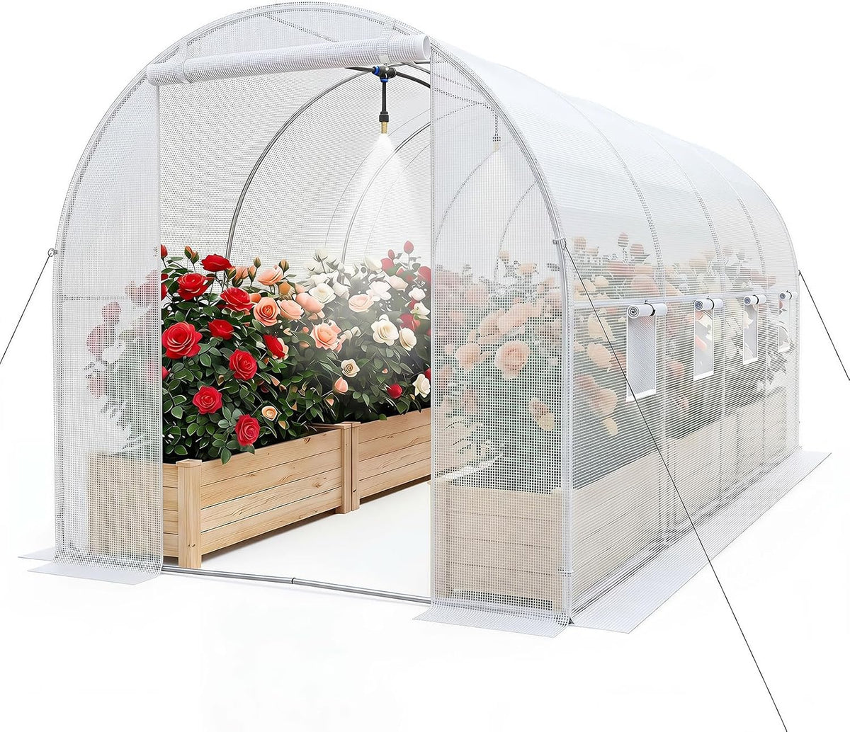 Lucktree 15 x 7 x 7 ft Walk-in Tunnel Greenhouse for Outdoors