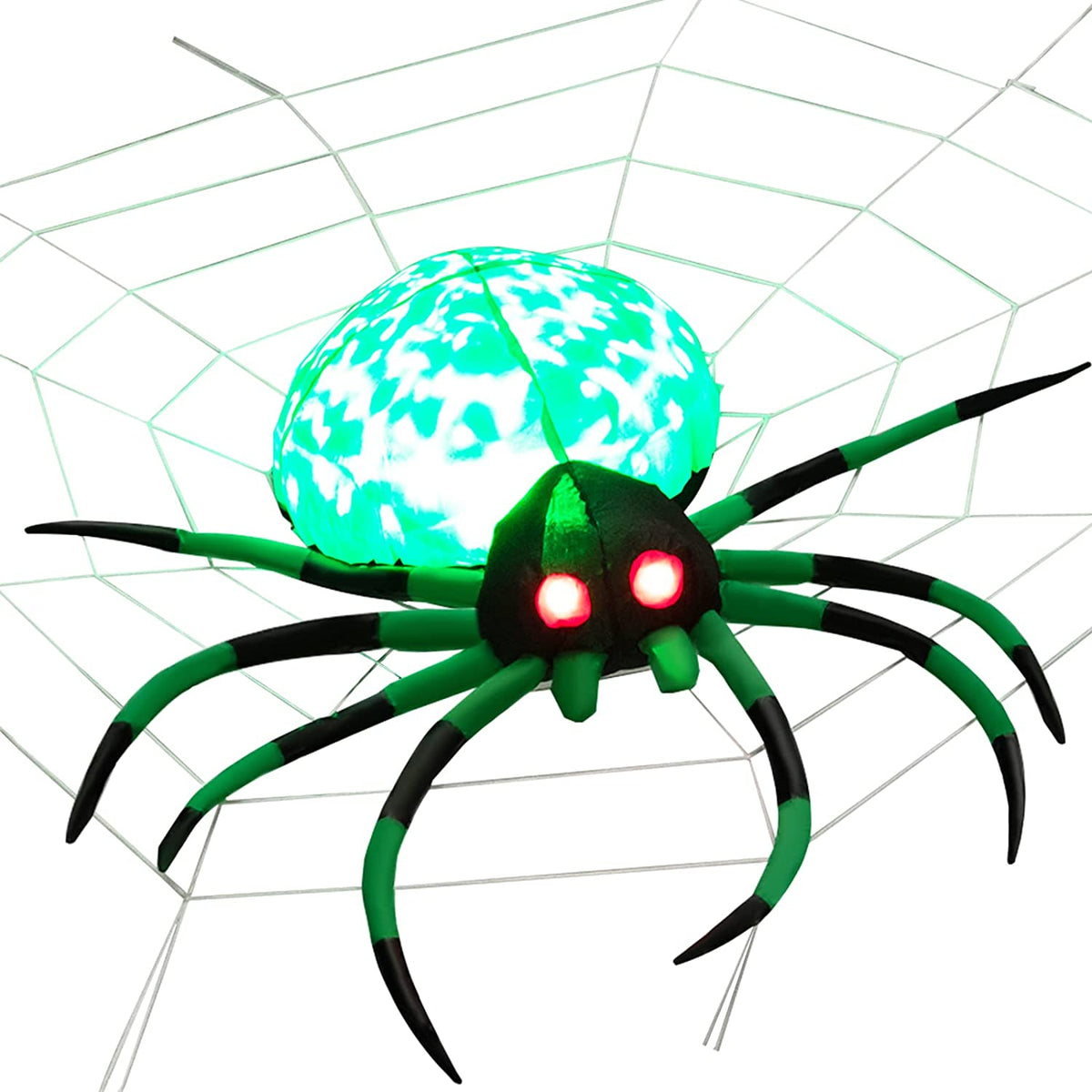 Lucktree 6 Ft Halloween Inflatable Spider, Spider with LED Lights Outdoor Indoor Halloween Decorations