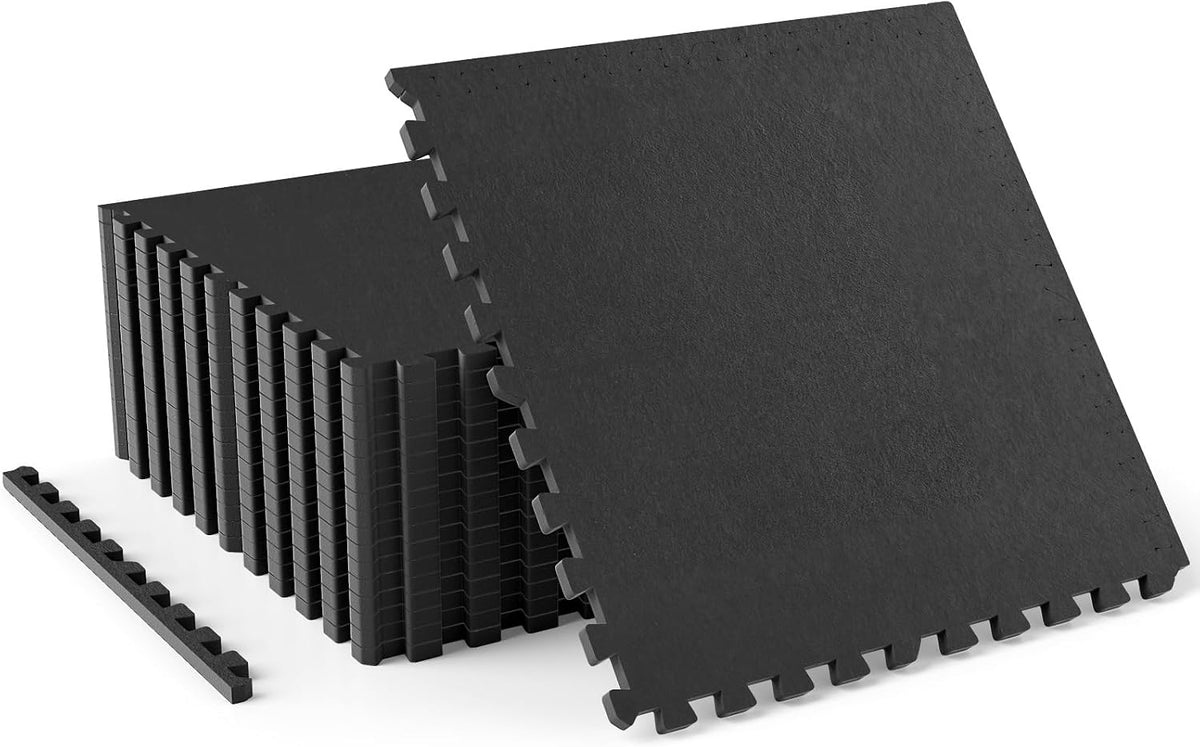 Lucktree 0.55" Thick Foam Interlocking Floor Tiles with Boarders