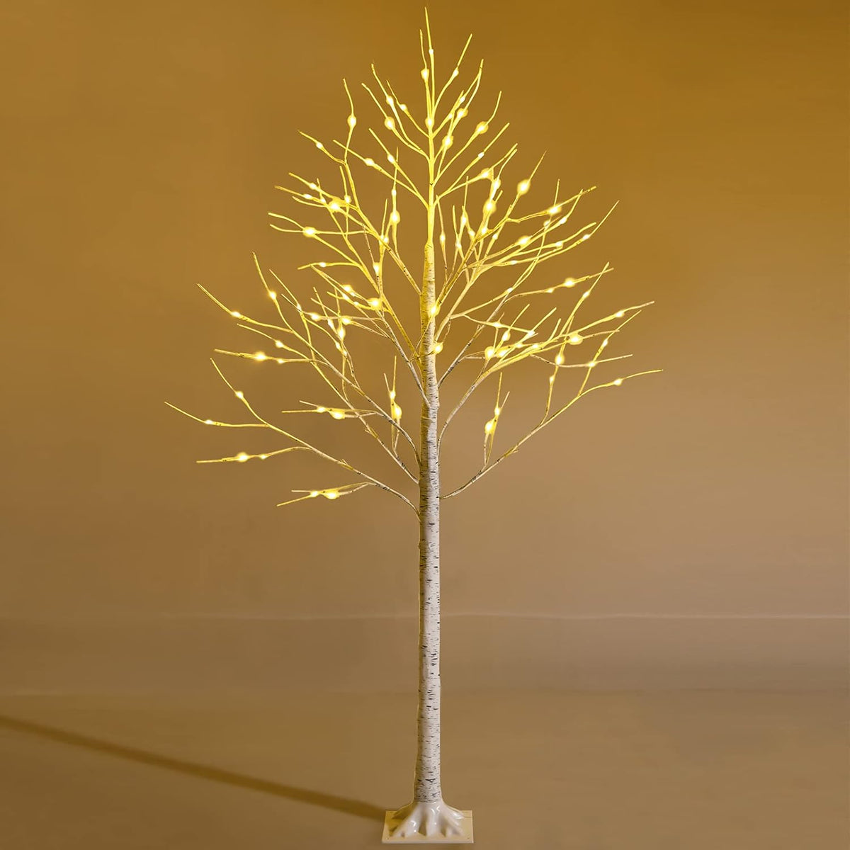 Lucktree Lighted Birch Tree, Artificial Small Tree White Christmas Tree