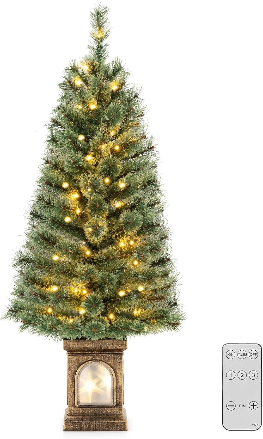 Lucktree 4ft Pre-Lit Christmas Tree for Entrances