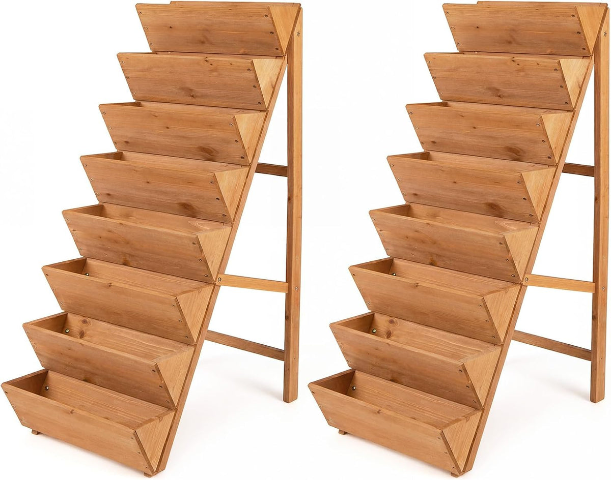 Lucktree 8-Tier Wooden Vertical Raised Garden Bedwith Legs