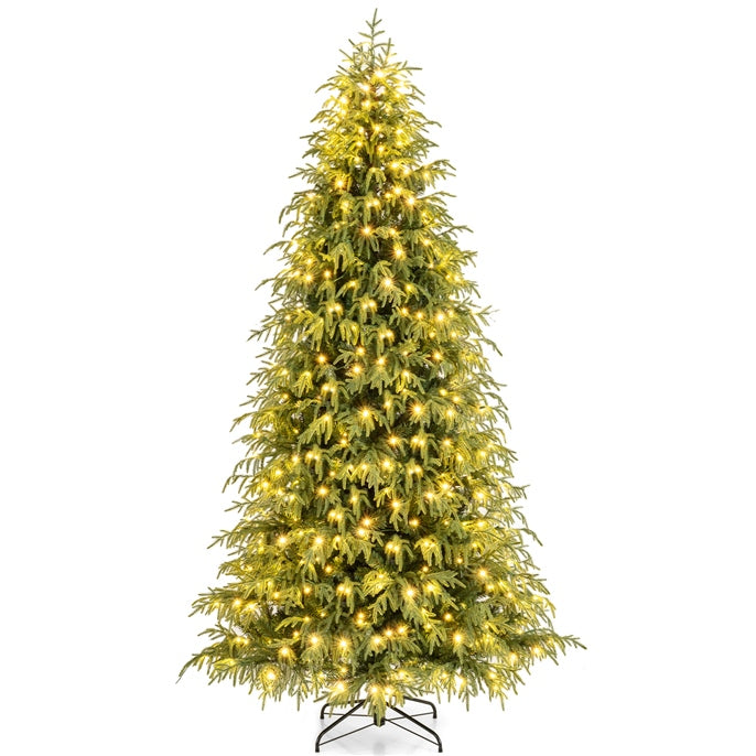 7.5FT Prelit Artificial Christmas Tree, Hinged Xmas Tree with 1449 Branch Tips