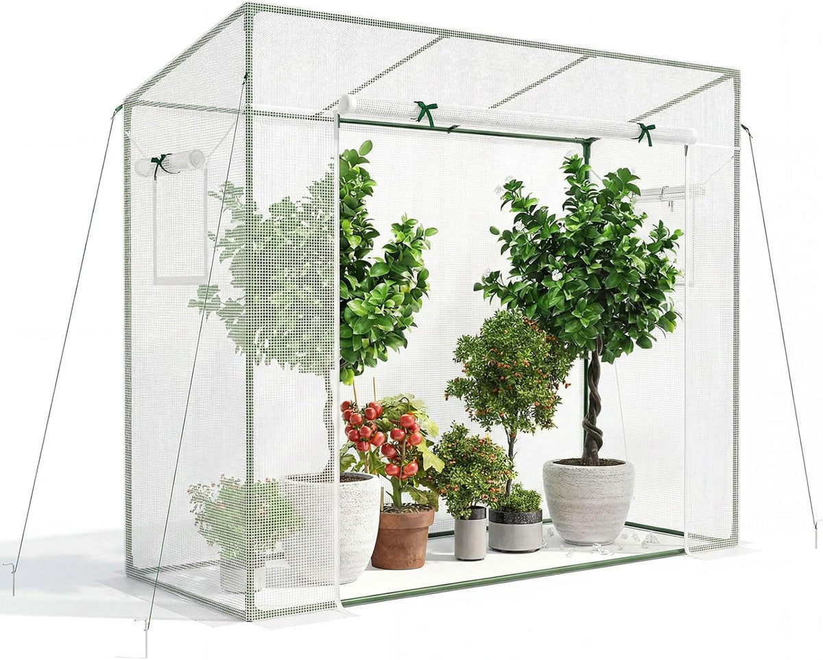 Lucktree Outdoor Portable Mini Greenhouse w/ PE Cover & 4 Ground Stakes & Ropes