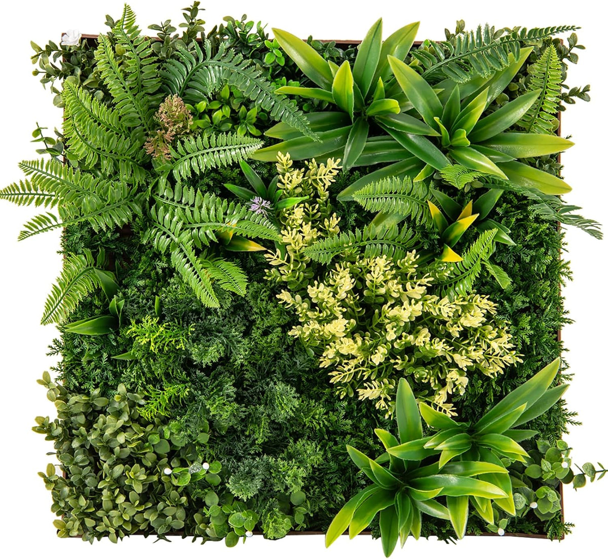 Lucktree 2 Pack Hanging Artificial Plants Panels, 20" x 20" Square Framed 3D Greenery Wall Art Decor