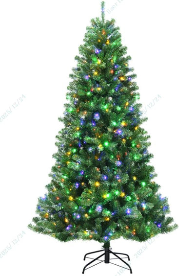 7/6/8 FT Pre-Lit Artificial Christmas Tree, Artificial Xmas Tree