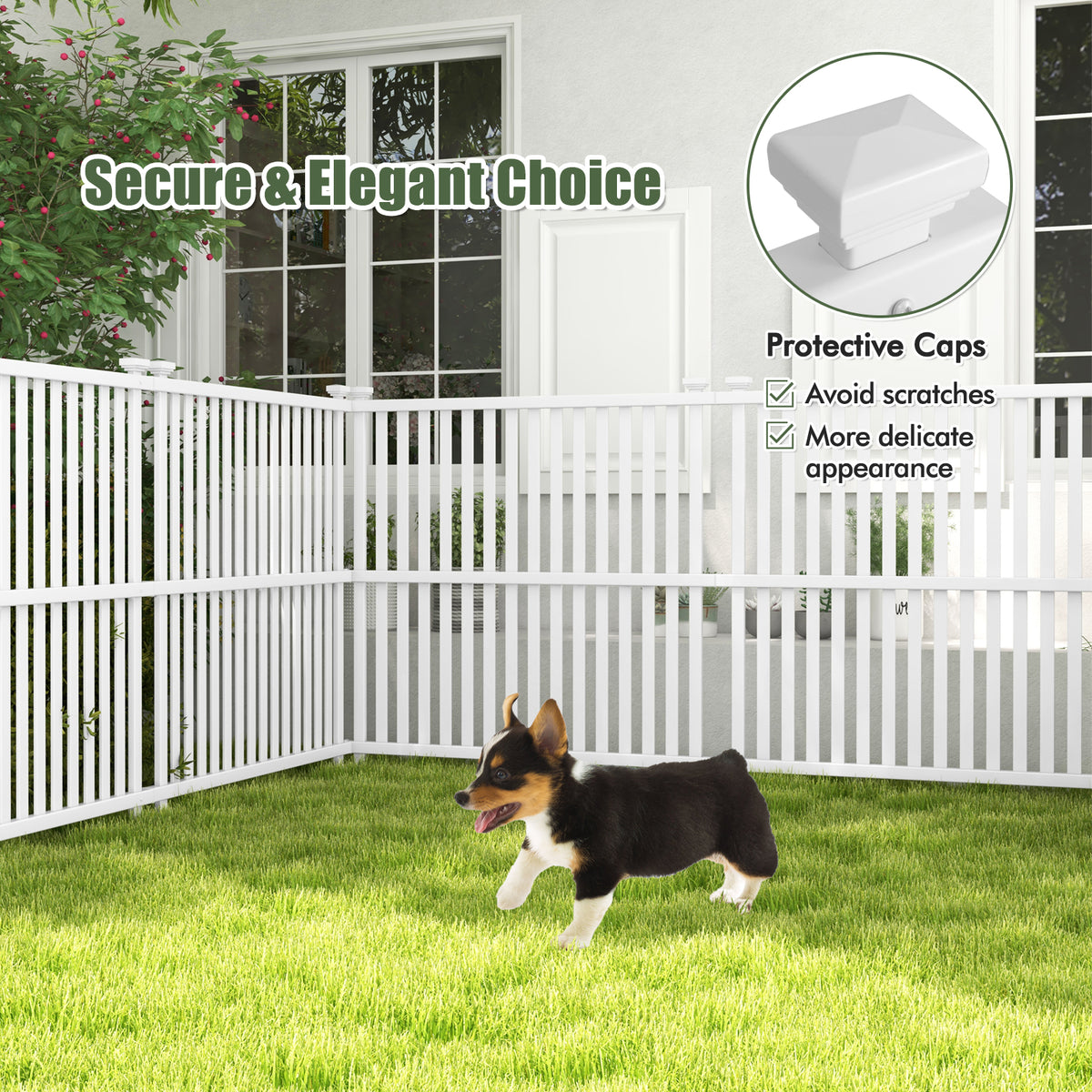 Outdoor Air Conditioner Fence, 113 x 114 cm Vinyl Privacy Screen with Metal Ground Stakes