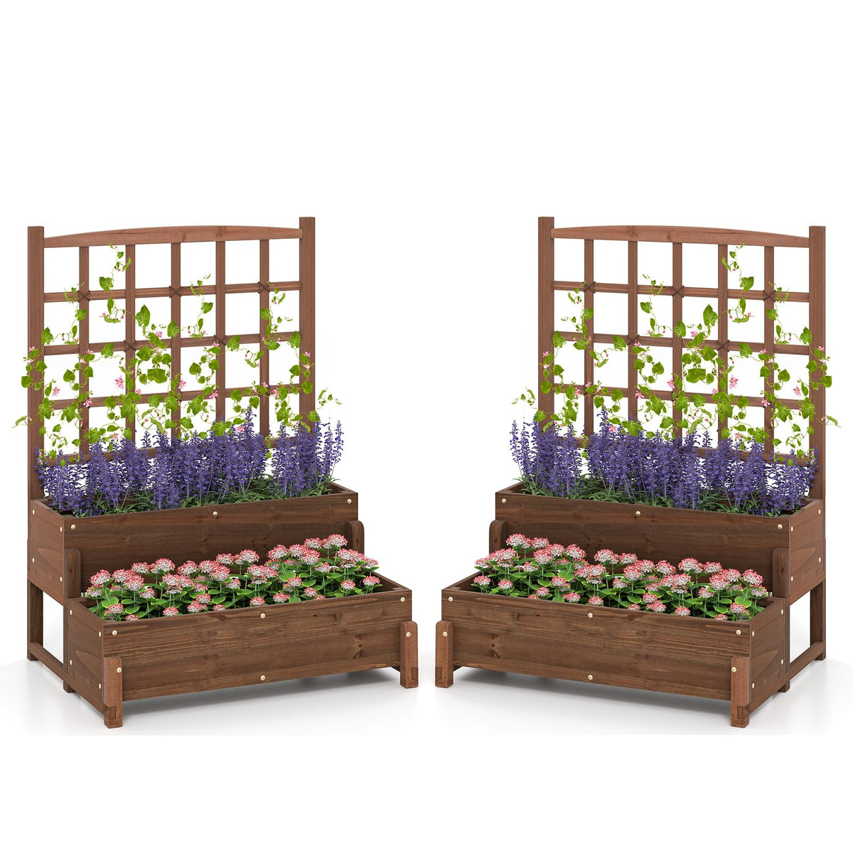 Lucktree Raised Garden Bed with Legs and Trellis