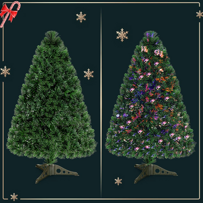 Artificial PVC Christmas Tree Pre-Lit Fiber Optic Tree - LucktreeUS