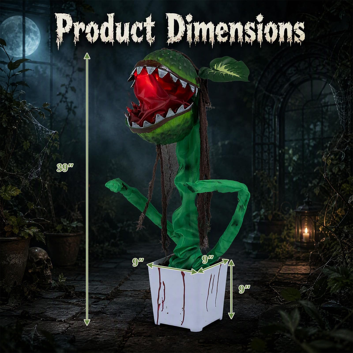 Lucktree Halloween Animated Standing Horror Piranha Plant Decoration
