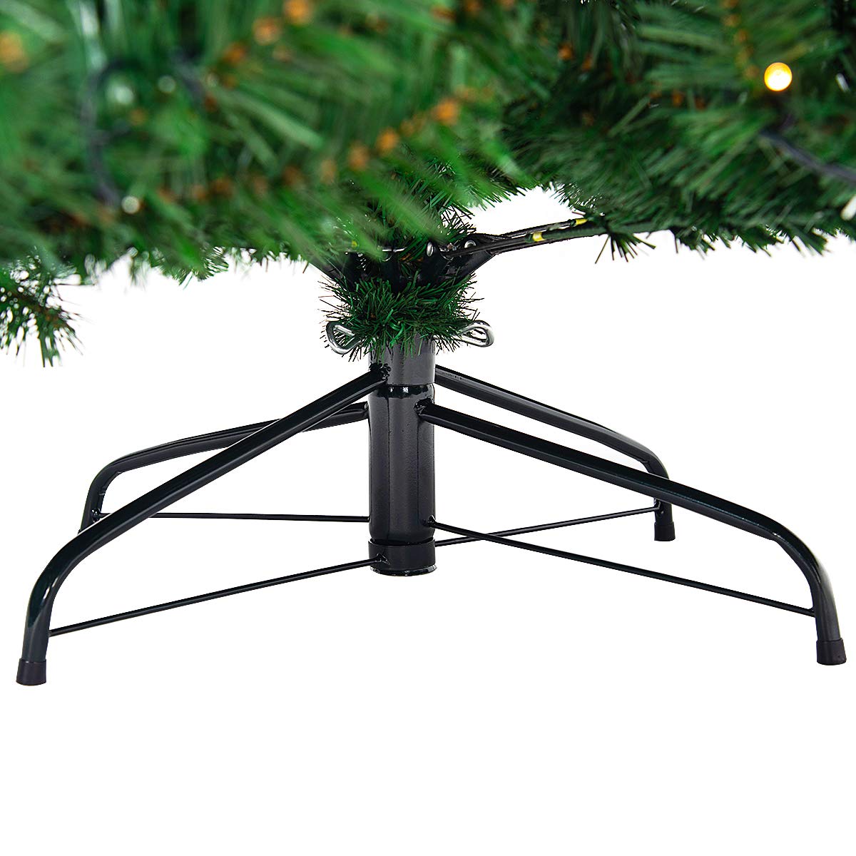 Lucktree 9ft Artificial Pre-lit Christmas Tree Premium Spruce Hinged Tree with 700 LED Lights and Solid Metal Stand - LucktreeUS
