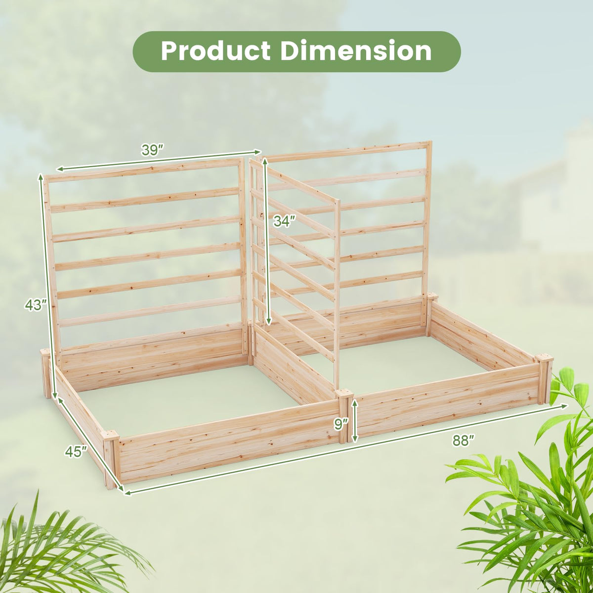 Lucktree Raised Garden Bed with Trellis
