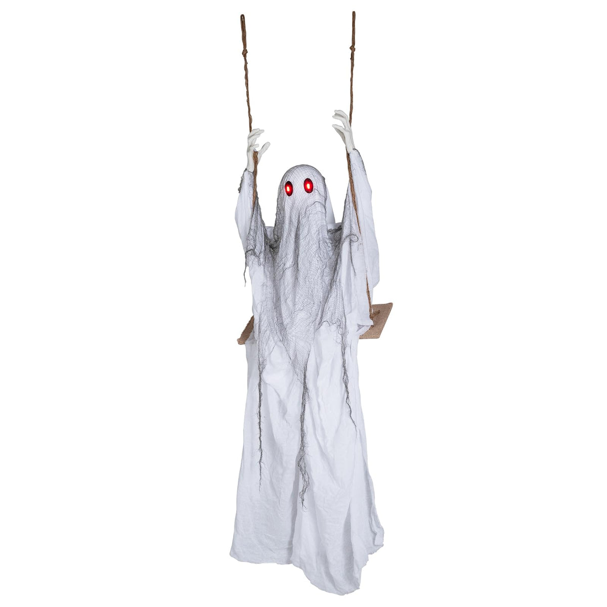 Lucktree 6.6 FT Halloween Animated Swing Ghost with Light up Eyes