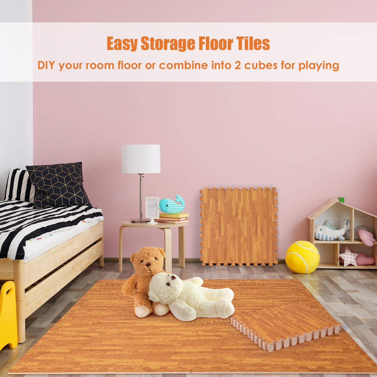 Lucktree 12 Pieces EVA Foam Puzzle Exercise Mat with Border, 3/8" Thick Interlocking Floor Mats Exercise Equipment Mats