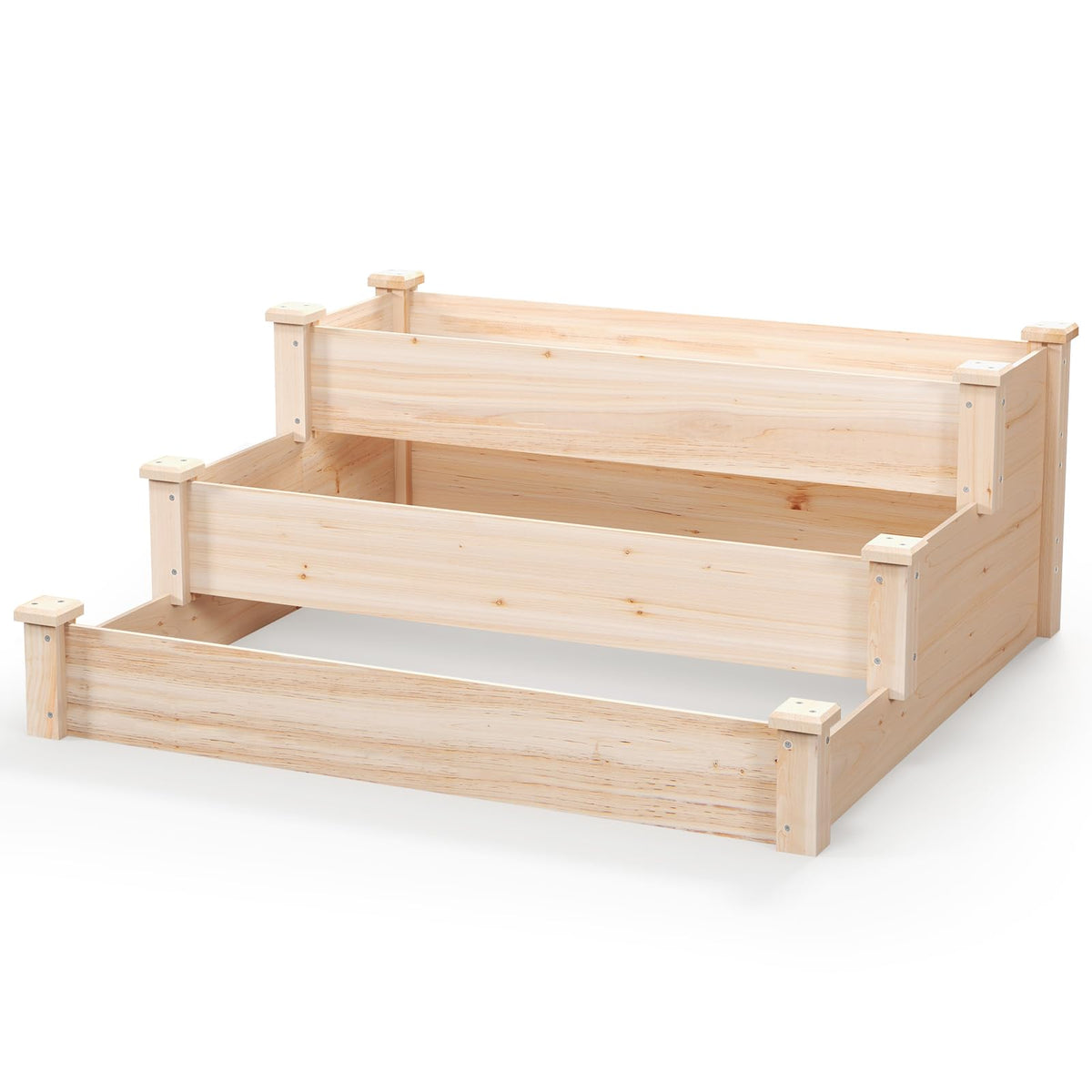 Lucktree 3-Tier Raised Garden Bed, Tiered Planter Box