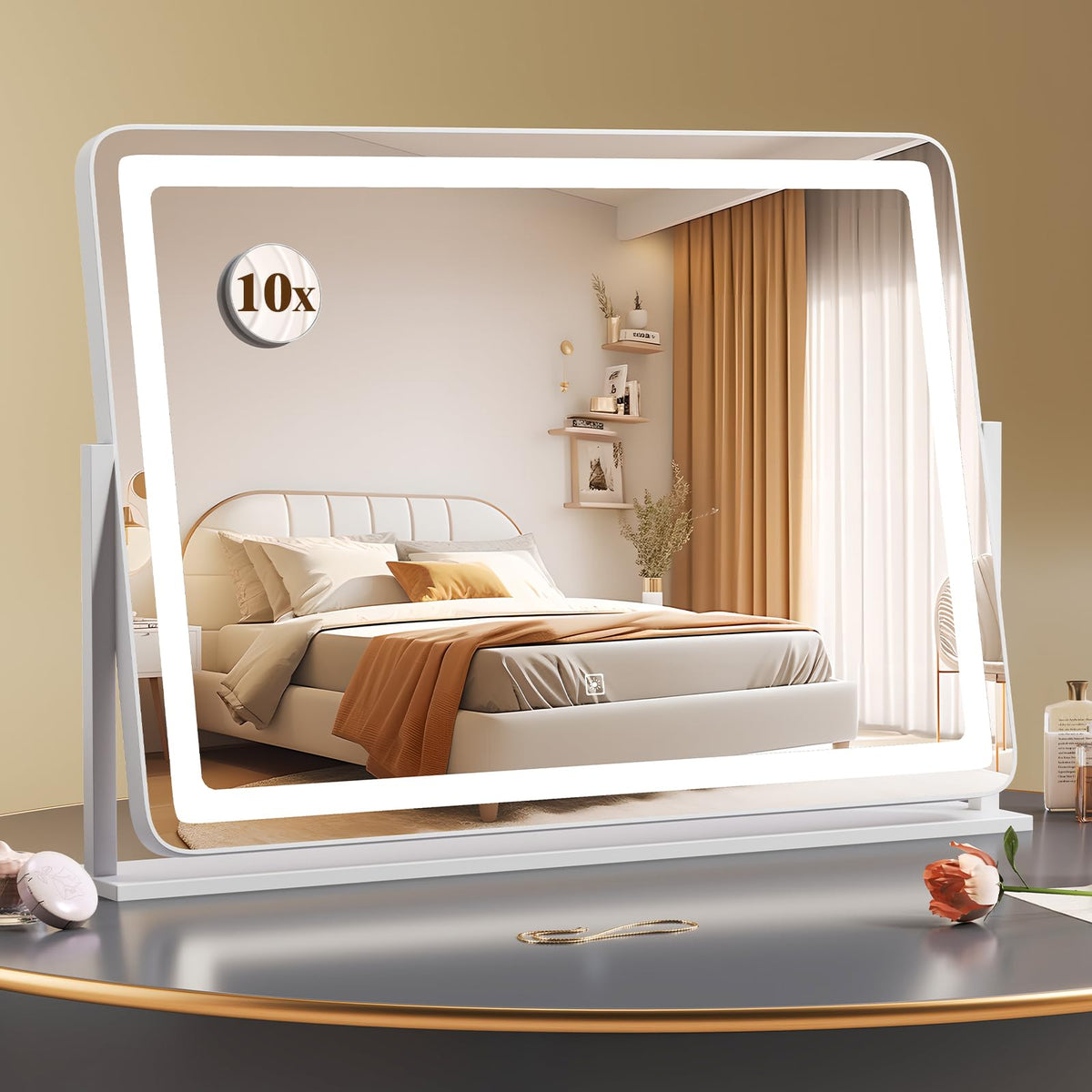 Lucktree 32" x 22" Large Makeup Mirror with 10X Magnify Mirror