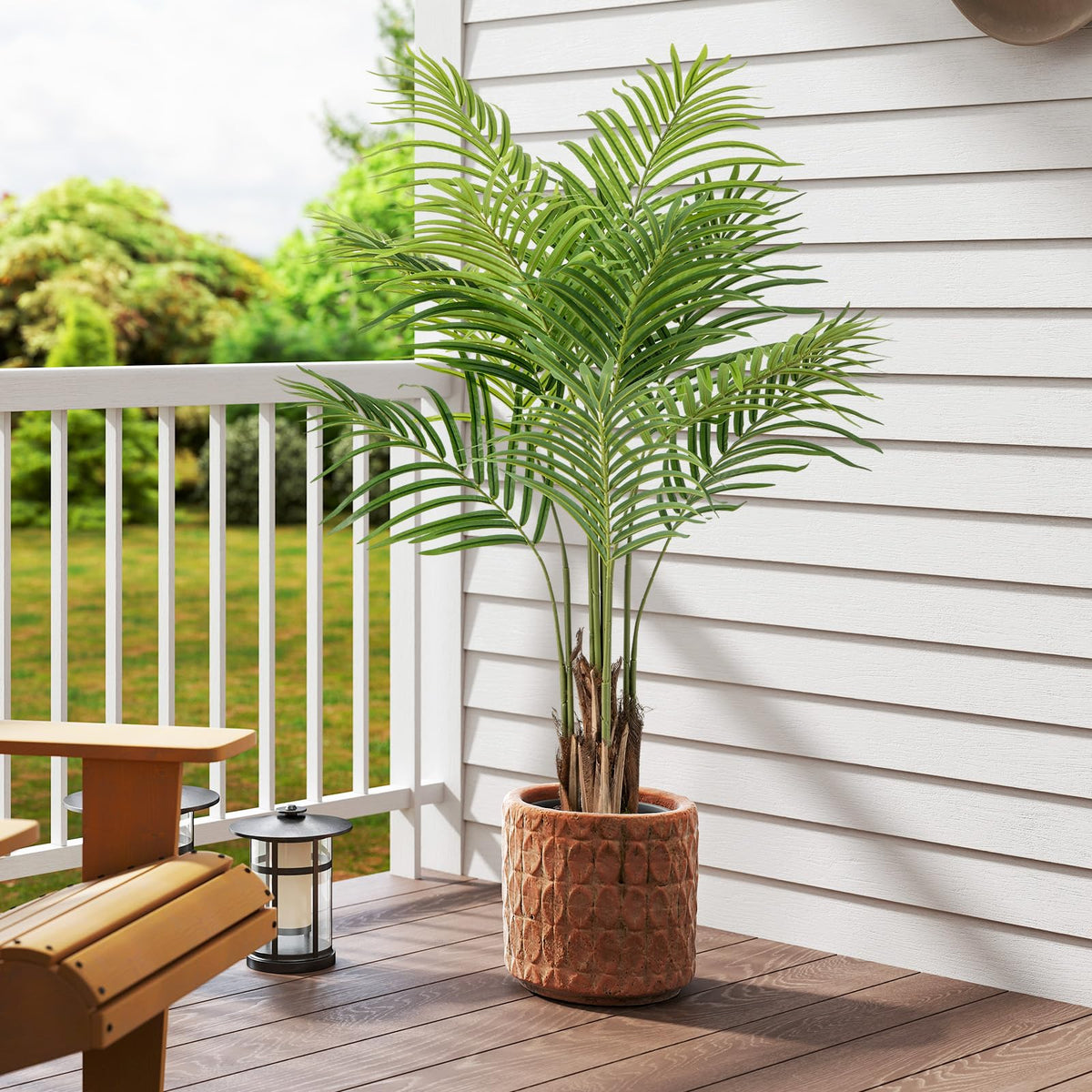 Lucktree 4.2FT Tall Artificial Palm Tree with 12 PEVA Leaves (2 Pack)