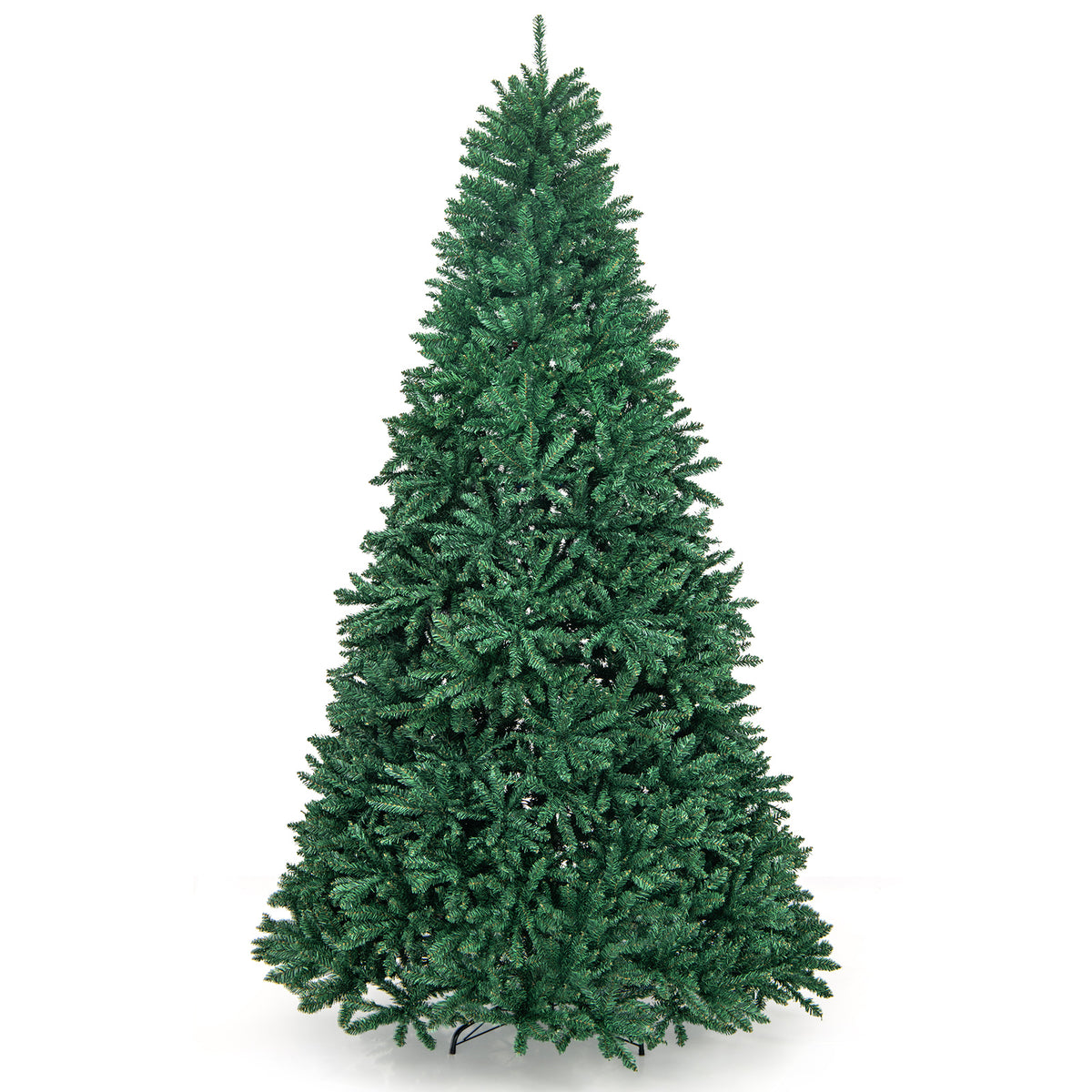 LuckTree Hinged Christmas Tree PVC Artificial Tree Home Holiday Décor w/Metal Stand (7.5 FT)