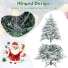 4.5 FT Pre-Lit Christmas Tree Snow Flocked, Artificial Christmas Tree with 757 Branch Tips