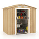 Galvanized Metal Outdoor Storage Shed 77"x56", Outside Windproof Tool House with Lockable Doors