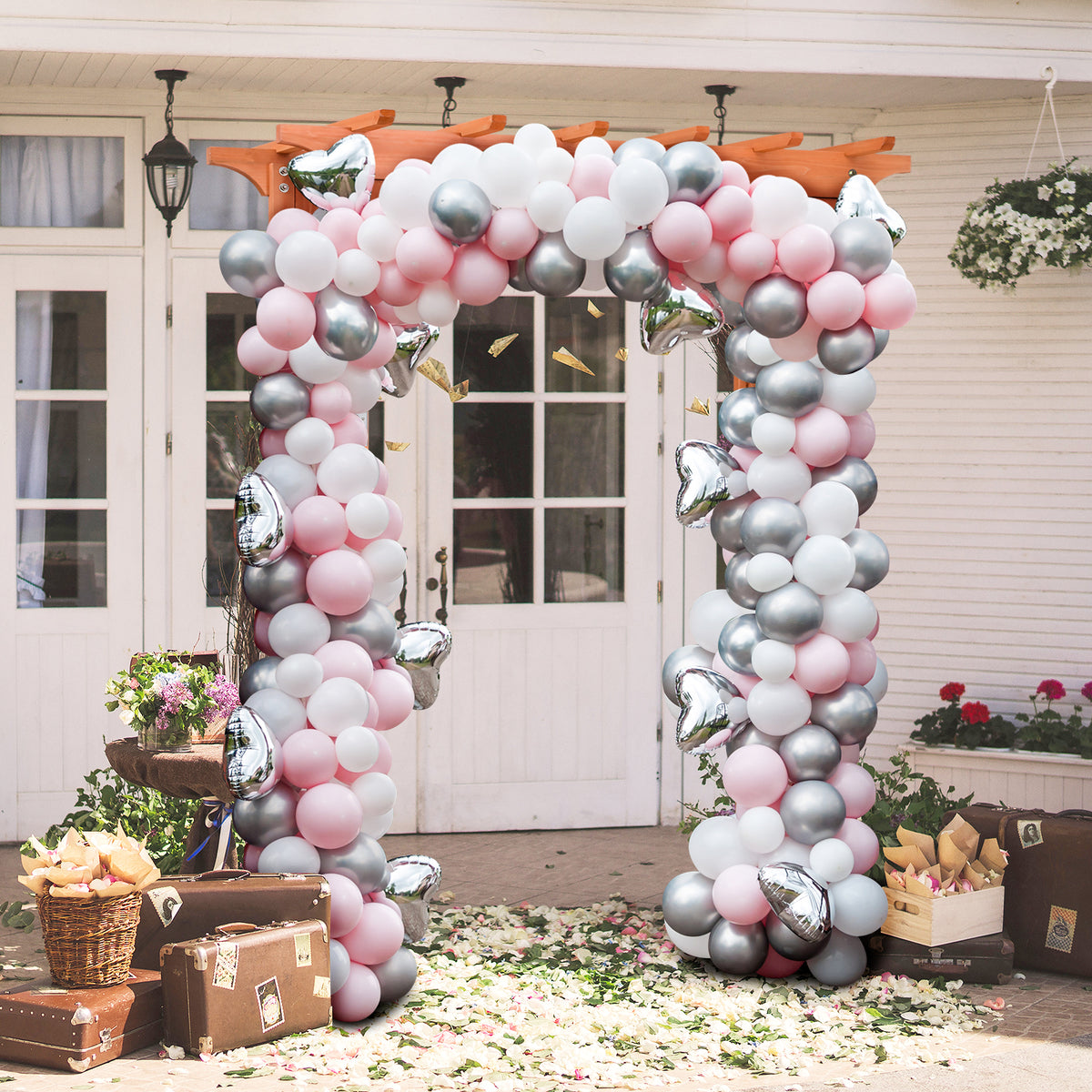 84.5" Wooden Garden Arch, Archway Arbor Trellis for Climbing Roses, Vines and Vegetables