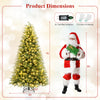7.5FT Prelit Artificial Christmas Tree, Hinged Xmas Tree with 1449 Branch Tips