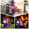 5FT Long Halloween Inflatable Dachshund, Blow Up Wiener Dog with Pumpkin & Witch Hat