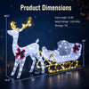 Pre-lit Artificial Christmas Decoration, Lighted Christmas Reindeer and Sleigh with LED Lights