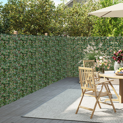 Faux Ivy Privacy Screen, Expandable Artificial Greenery Fence