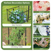 87" Steel Garden Arch with Planter Beds, Dig-Free Wedding Arbor w/Lockable Gates for Vines
