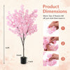6.5FT Artificial Cherry Blossom Tree, Faux Pink Cherry Plant with Sturdy PE Trunk & Cement-Filled Nursery Pot