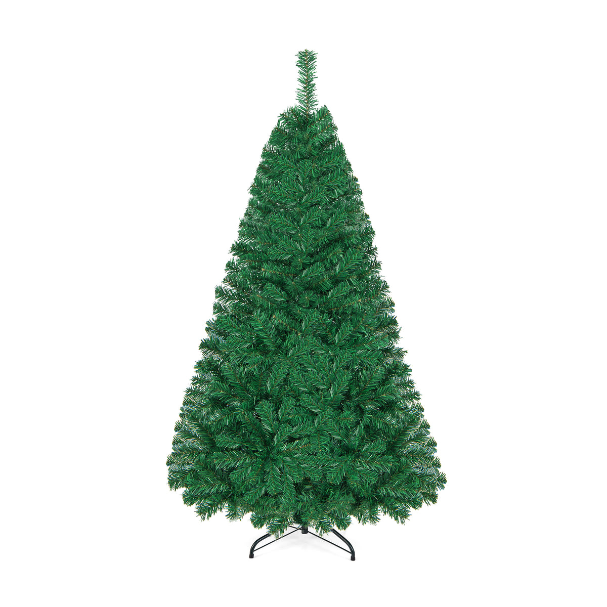 5/6/7/8 FT Artificial Christmas Tree, Unlit Full Xmas Pine Tree with 350/650/950/1138 Branch Tips & Folding Metal Stand