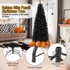 6FT Prelit Pencil Black Christmas Tree, Artificial Slim Xmas Tree with 618 Branch Tips
