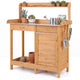 Garden Potting Bench Table with Stainless Steel Tabletop