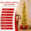 7FT Pre-lit Pencil Christmas Tree, Slim Artificial Xmas Tree with 150 Warm White LED Lights