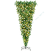 7.5 FT Pre-lit Upside Down Christmas Tree, Snow Flocked Artificial Xmas Tree with 1100 PVC Branch Tips