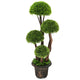 Lucktree 3 FT Artificial Cypress Topiary Ball Tree Faux Greenery Plant with Cement-Filled Planter (1/2 Pack)