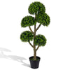 Lucktree 46" Artificial Boxwood Topiary Tree with 5 Ball-Shaped Topiaries