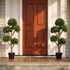 Lucktree 46" Artificial Boxwood Topiary Tree with 5 Ball-Shaped Topiaries