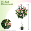 Lucktree 50.5" Artificial Camellia Tree with 27 Camellia Blossoms | Realistic Fake Potted Floral Tree
