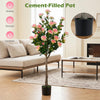 Lucktree 50.5" Artificial Camellia Tree with 27 Camellia Blossoms | Realistic Fake Potted Floral Tree