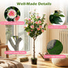 Lucktree 50.5" Artificial Camellia Tree with 27 Camellia Blossoms | Realistic Fake Potted Floral Tree