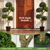 Lucktree 46" Artificial Boxwood Topiary Tree with 5 Ball-Shaped Topiaries
