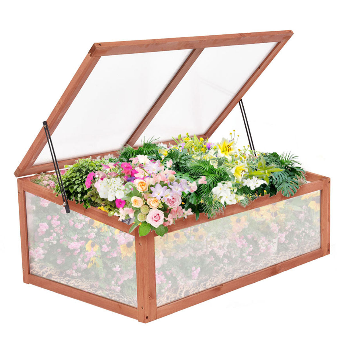 Garden Portable Wooden Green House Cold Frame (39.3" X 24.8" X 15.1")