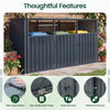 3-Bin Metal Trash Can Storage Shed, 238 x 79 CM Outdoor Garbage Shed with Flip-Up Lids & Lockable Doors